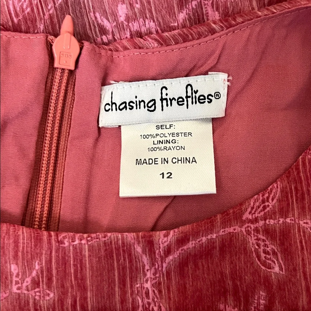 NWOT Chasing Fireflies Coral Crinkle chiffon Dress